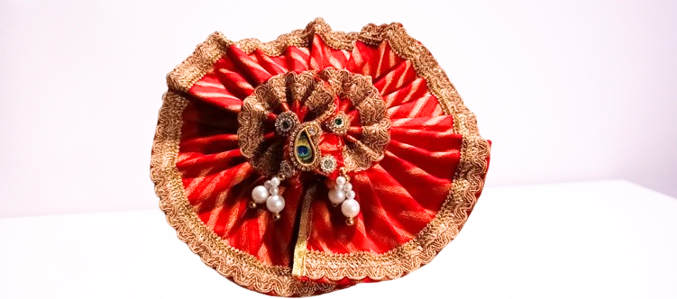 handmade red golden krishna ji poshak handmade red golden krishna ji poshak