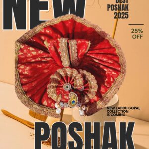 Red Royal Laddu Gopal Poshak | Handmade Krishna Ji Dress