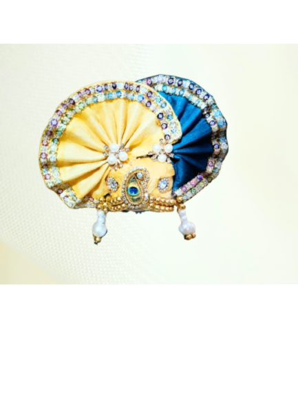royal glow krishna ji mukut – blue & yellow royal glow krishna ji mukut – blue & yellow