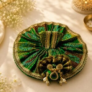 mor mukut shringar – emerald green laddu gopal ji poshak